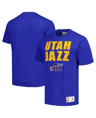 Men's Mitchell & Ness Royal Distressed Utah Jazz Hardwood Classics Legendary Slub T-shirt