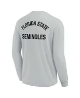 Men's and Women's Fanatics Signature Gray Florida State Seminoles Super Soft Long Sleeve T-shirt