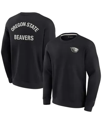 Men's and Women's Fanatics Signature Black Oregon State Beavers Super Soft Pullover Crew Sweatshirt