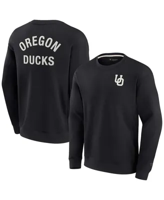 Men's and Women's Fanatics Signature Black Oregon Ducks Super Soft Pullover Crew Sweatshirt