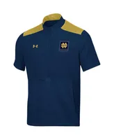 Men's Under Armour Navy Notre Dame Fighting Irish Motivate Half-Zip Jacket