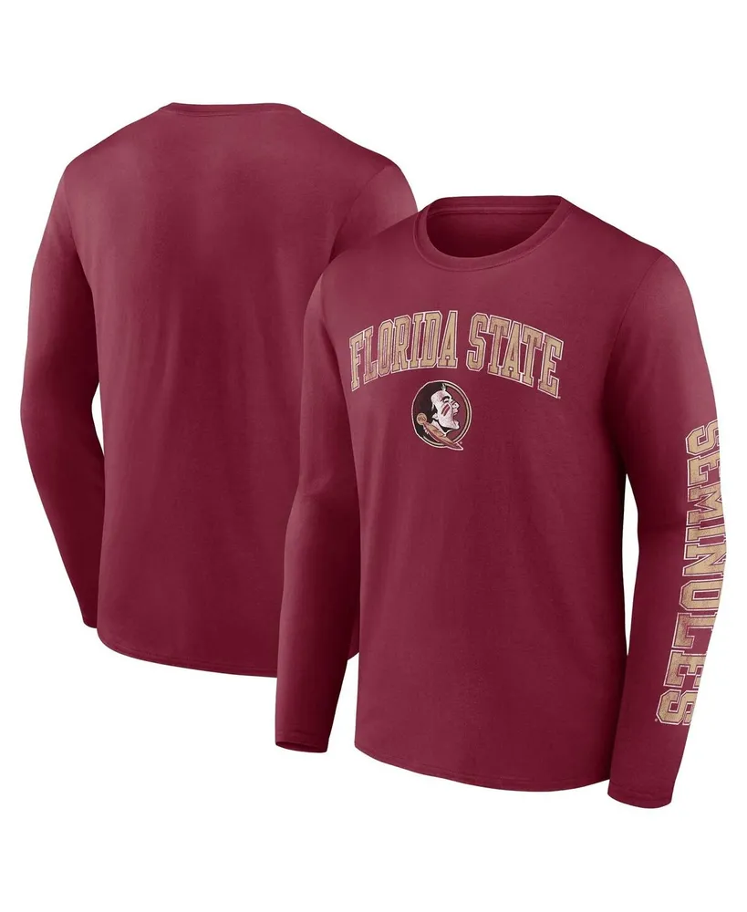 Men's Fanatics Garnet Florida State Seminoles Distressed Arch Over Logo Long Sleeve T-shirt