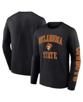 Men's Fanatics Black Oklahoma State Cowboys Distressed Arch Over Logo Long Sleeve T-shirt