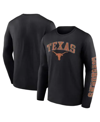 Men's Fanatics Texas Longhorns Distressed Arch Over Logo Long Sleeve T-shirt