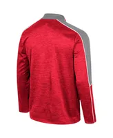 Men's Colosseum Scarlet Ohio State Buckeyes Marled Half-Zip Jacket