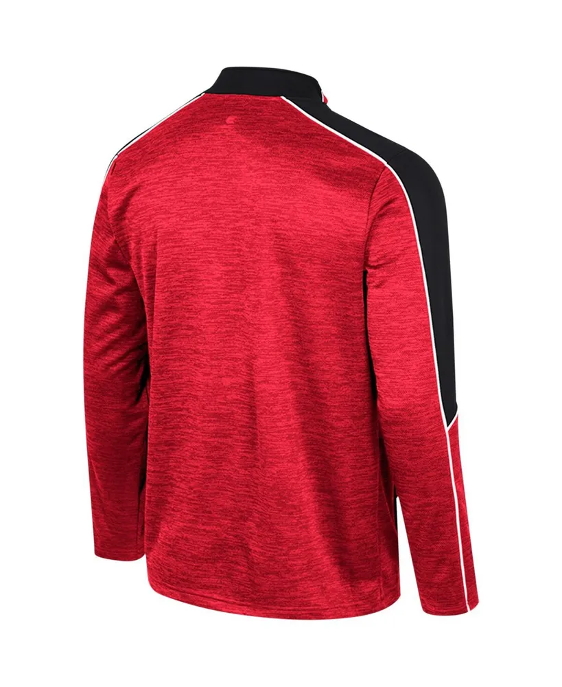 Men's Colosseum Red Nc State Wolfpack Marled Half-Zip Jacket