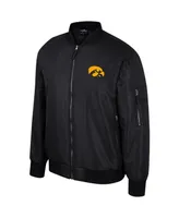 Men's Colosseum Black Iowa Hawkeyes Full-Zip Bomber Jacket