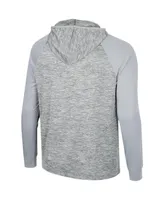 Men's Colosseum Gray Auburn Tigers Cybernetic Raglan Quarter-Zip Hooded Top