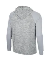 Men's Colosseum Gray Indiana Hoosiers Cybernetic Raglan Quarter-Zip Hooded Top