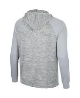 Men's Colosseum Gray Wisconsin Badgers Cybernetic Raglan Quarter-Zip Hooded Top