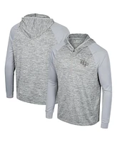 Men's Colosseum Gray Ucf Knights Cybernetic Raglan Quarter-Zip Hooded Top