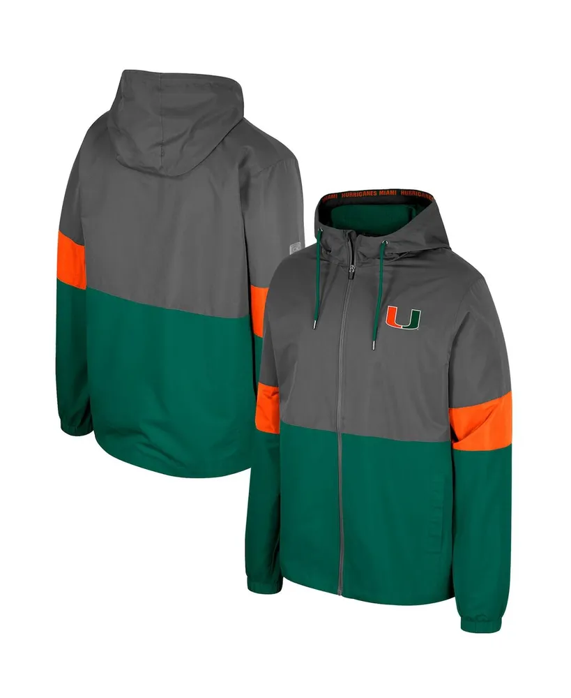 Men's Colosseum Charcoal Miami Hurricanes Miles Full-Zip Jacket