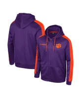 Men's Colosseum Purple Clemson Tigers Reese Full-Zip Hoodie