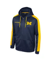 Men's Colosseum Navy Michigan Wolverines Reese Full-Zip Hoodie