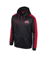 Men's Colosseum Black Ohio State Buckeyes Reese Full-Zip Hoodie