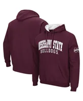 Men's Colosseum Maroon Mississippi State Bulldogs Double Arch Pullover Hoodie