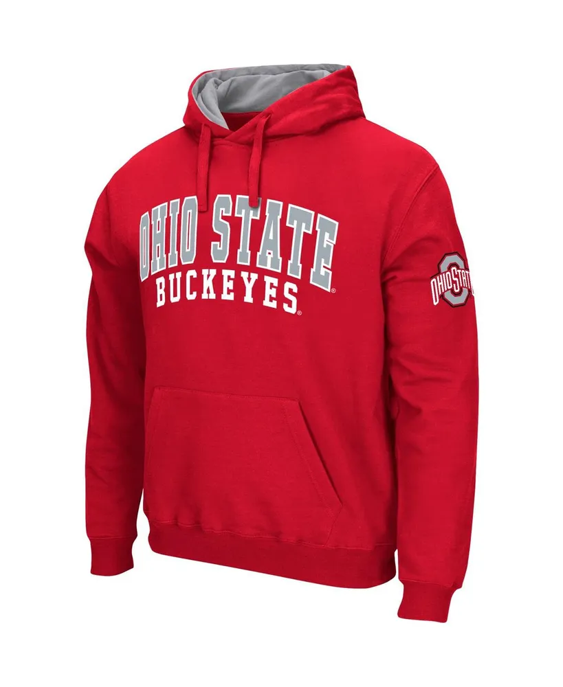 Men's Colosseum Scarlet Ohio State Buckeyes Double Arch Pullover Hoodie