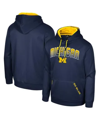 Men's Colosseum Navy Michigan Wolverines Reese Pullover Hoodie