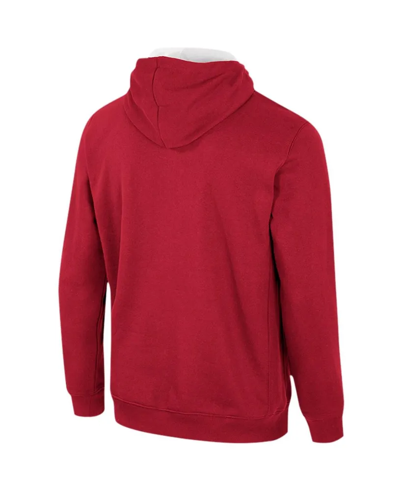Men's Colosseum Cardinal Arkansas Razorbacks Half-Zip Hoodie