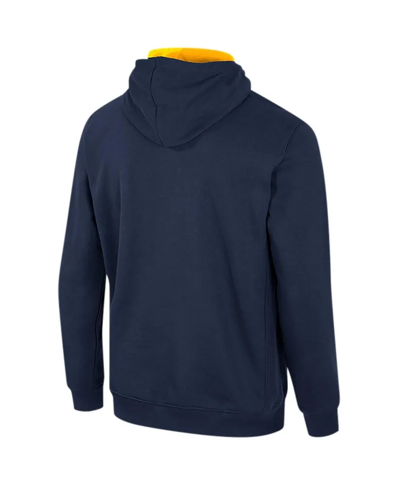 Men's Colosseum Navy West Virginia Mountaineers Half-Zip Hoodie