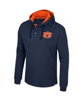 Men's Colosseum Navy Auburn Tigers Affirmative Thermal Hoodie Long Sleeve T-shirt