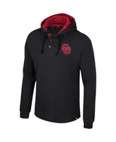 Men's Colosseum Black Oklahoma Sooners Affirmative Thermal Hoodie Long Sleeve T-shirt