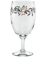 Fiesta Nutcracker Holly Footed Goblet Glasses, Set of 4