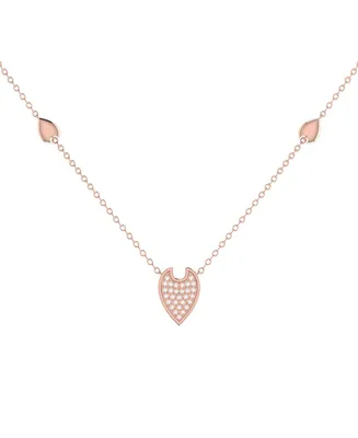 LuvMyJewelry Raindrop Design Sterling Silver Diamond Women Necklace