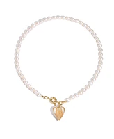 Esmee Glaze Heart Pendant Baroque Pearl Necklace