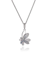 Pave Butterfly Pendant Necklace