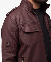 X-Ray Men's Faux Shearling Lining Utility Jacket