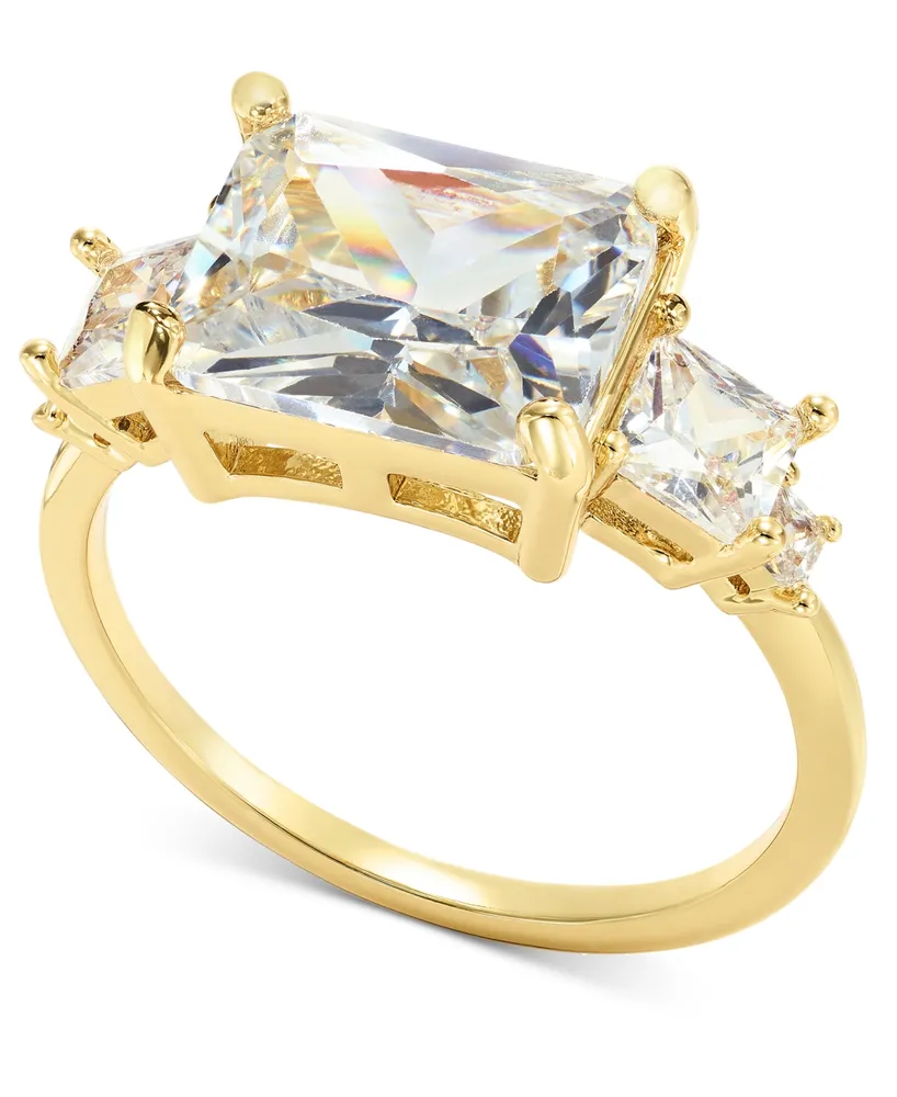 Charter Club Gold-Tone Rectangle Cubic Zirconia Multi-Stone Ring, Created for Macy's