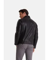 Furniq Uk Men's Biker Jacket, Black