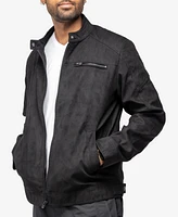 X-Ray Men's Quilted Sleeves with Faux Shearling Lining Suede Jacket