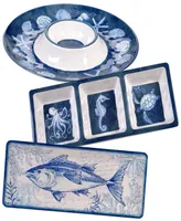 Certified International Oceanic Melamine 3-Pc. Hostess Set