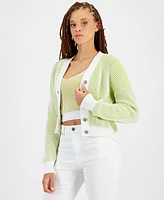 Dkny Jeans Women's Cotton Long-Sleeve Transfer Rib Cardigan - F0d