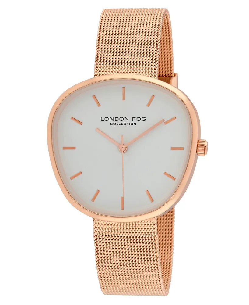 London Fog Women's Quartz Bath Rose Gold-Tone Alloy Strap Watch 36mm