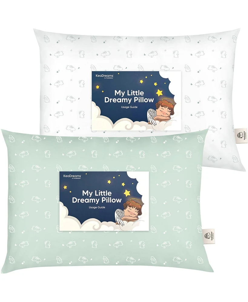 KeaBabies 2pk Toddler Pillow, Soft Organic Cotton Pillows for Sleeping, 13X18 Kids Pillow