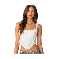 Women's Textured ruffle corset top