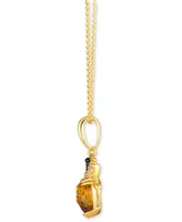 Le Vian Chocolatier Cinnamon Citrine (1 ct. t.w.) & Diamond (1/6 ct. t.w.) Bee Adjustable 20" Pendant Necklace in 14k Gold