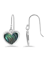 Macy's Abalone Inlay Heart Drop Earrings