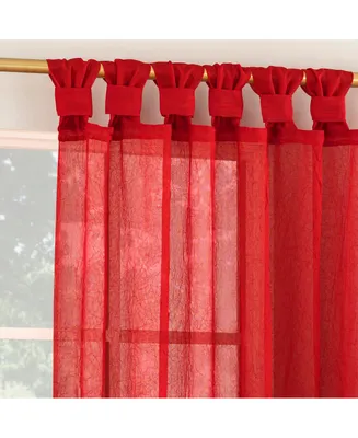 Krista Holiday Twist Tab Sheer Tab Top Curtain Panel