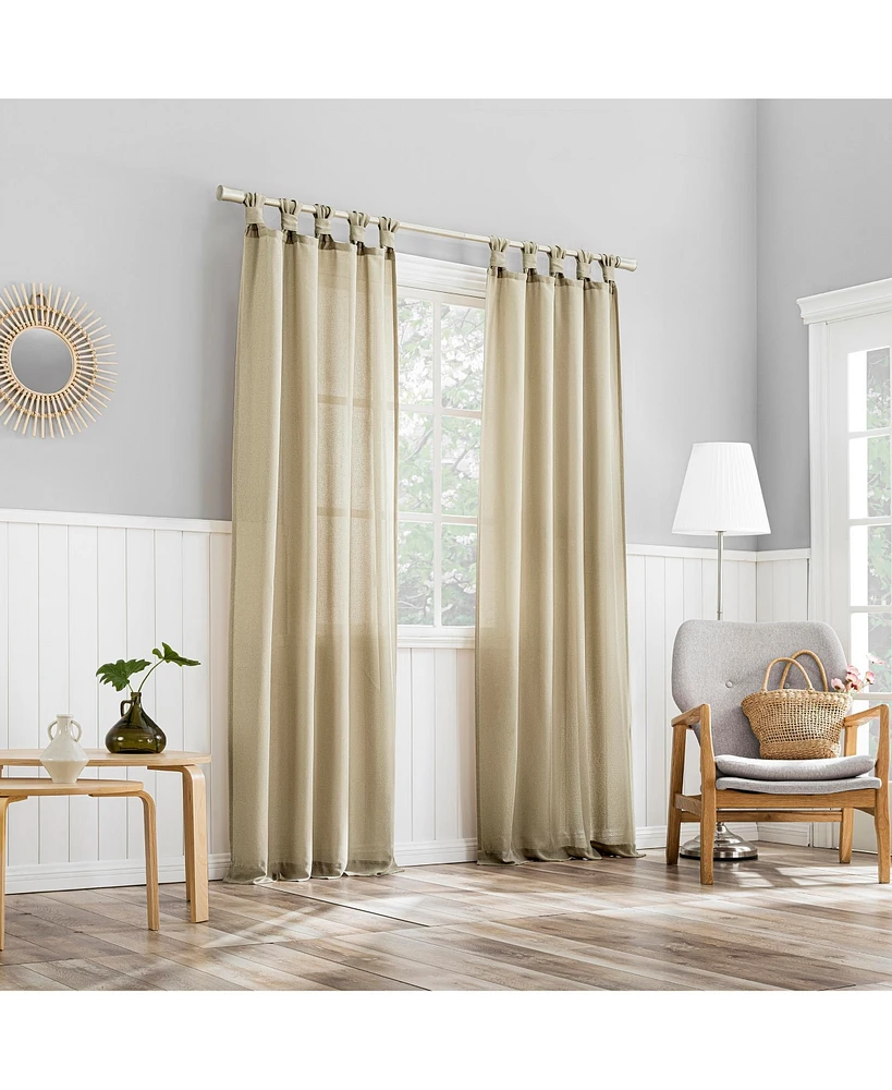 Hathaway Twist Tab Semi-Sheer Tab Top Curtain Panel