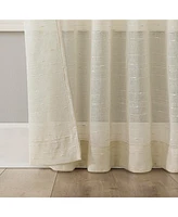 Noemi Slub Stripe Rope Tab Semi-Sheer Top Curtain Panel