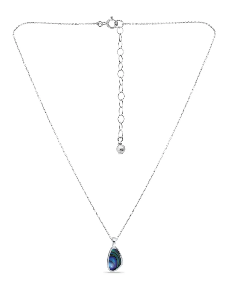 Macy's Abalone Inlay Freeform Pendant Necklace