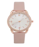 Jessica Carlyle Women's Analog Blush Polyurethane Leather Strap Plain Watch 35mm