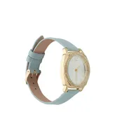 Jessica Carlyle Women's Analog Mint Leather Strap Plain Watch 34mm