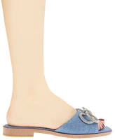 BCBGeneration Women's Laffi Rhinestone Bow Slide Sandals
