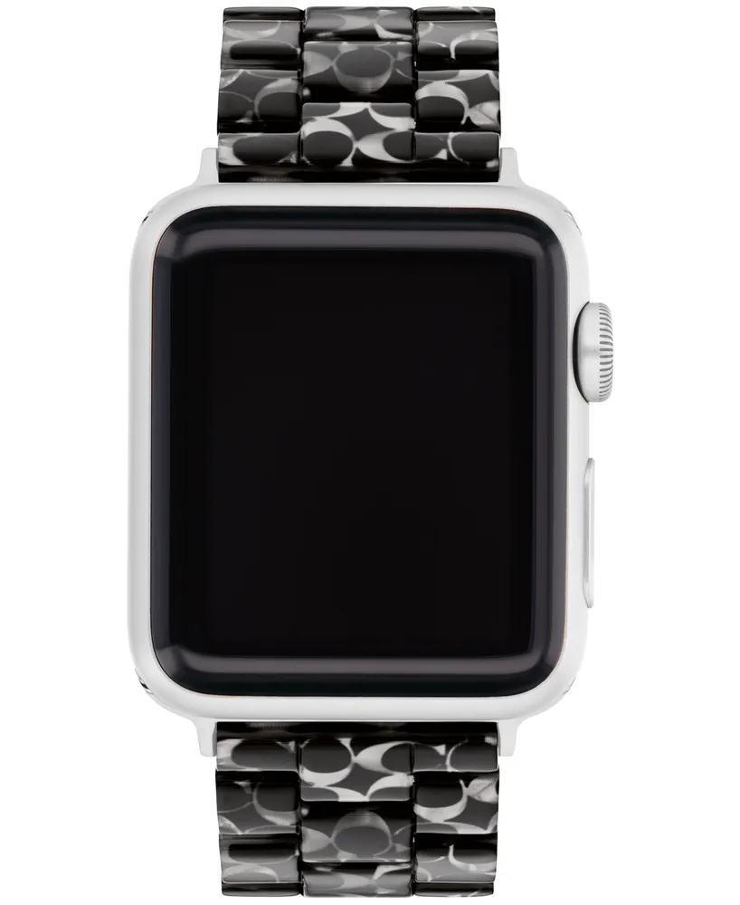 Coach Women's Black Tortoise Signature C Resin Bracelet for 38mm, 40mm, 41mm Apple Watch