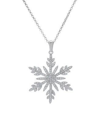 Macy's Cubic Zirconia Snowflake Pendant Necklace